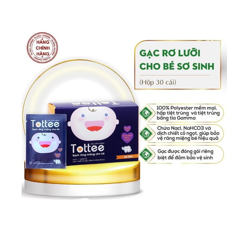 Gạc rơ lưỡi cho bé sơ sinh Tottee tiệt trùng, vệ sinh miệng, chống sâu răng