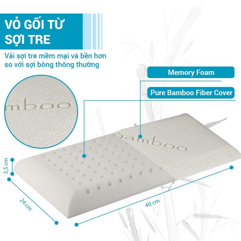 Gối cao su non chống ngạt vỏ sợi tre Bamboo của ﻿Comfybaby