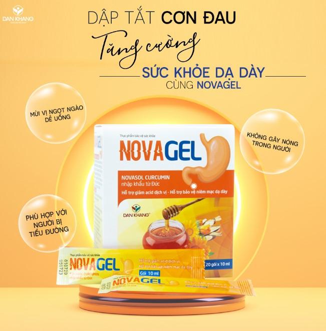 Gói hỗ trợ giảm đau dạ dày tức thì, đau rát bao tử Novagel