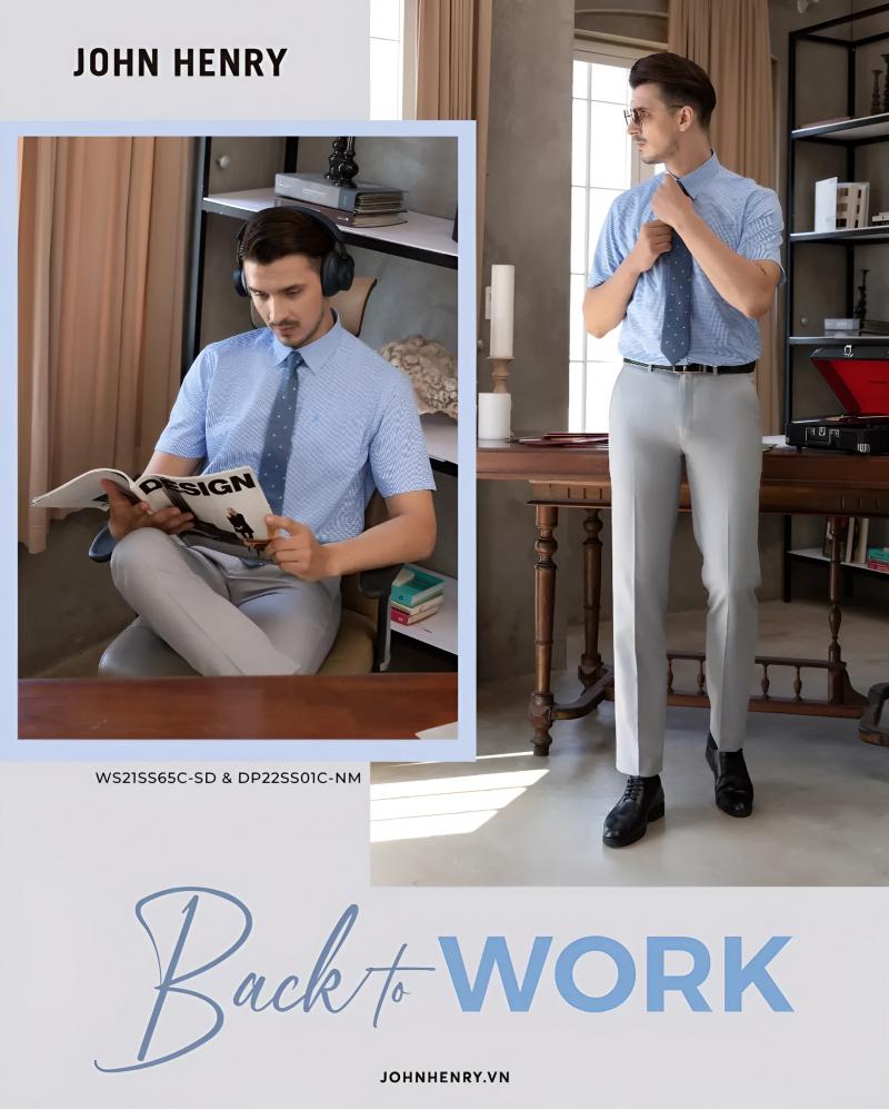 Mẫu sơ mi và outfit có tại John Henry & Freelancer