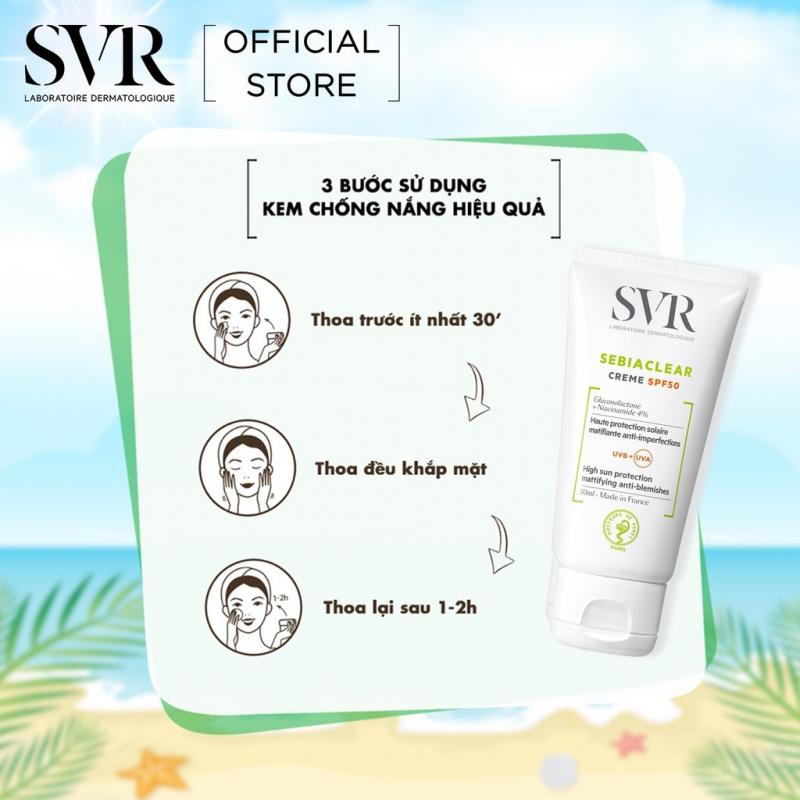Kem chống nắng cho da dầu mụn SVR Sebiaclear Crème SPF50