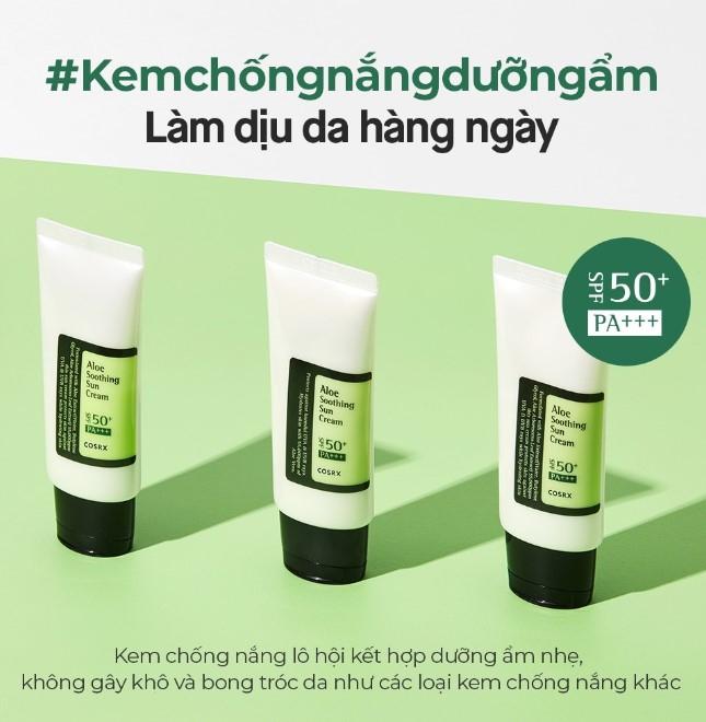 Kem chống nắng hóa học lai vật lý Cosrx Aloe Soothing Sun Cream SPF50 PA+++