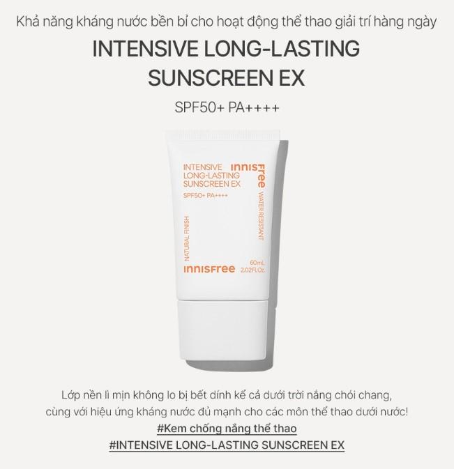 Kem chống nắng lâu trôi innisfree Intensive Long Lasting Sunscreen SPF50+ PA++++
