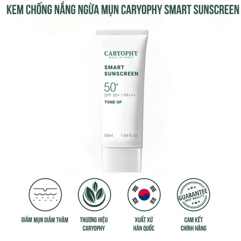 Kem chống nắng ngừa mụn, giảm thâm, bảo vệ da khỏi tia UV Caryophy Smart Sunscreen Tone Up