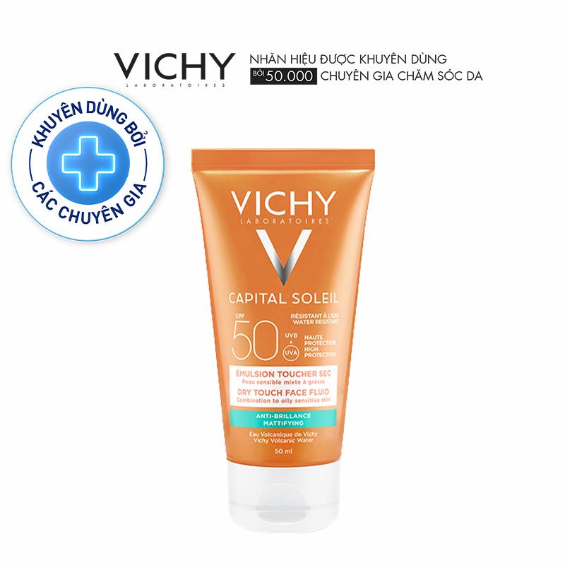 Kem chống nắng SPF 50 UVA+UVB Vichy Capital Soleil Mattifying Dry Touch Face Fluid 50ml