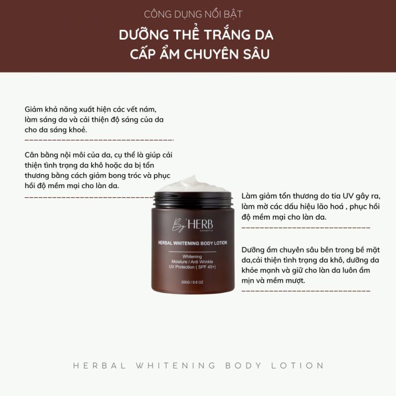Kem dưỡng trắng da Body - Herbal Whitening Body Lotion By'HERB
