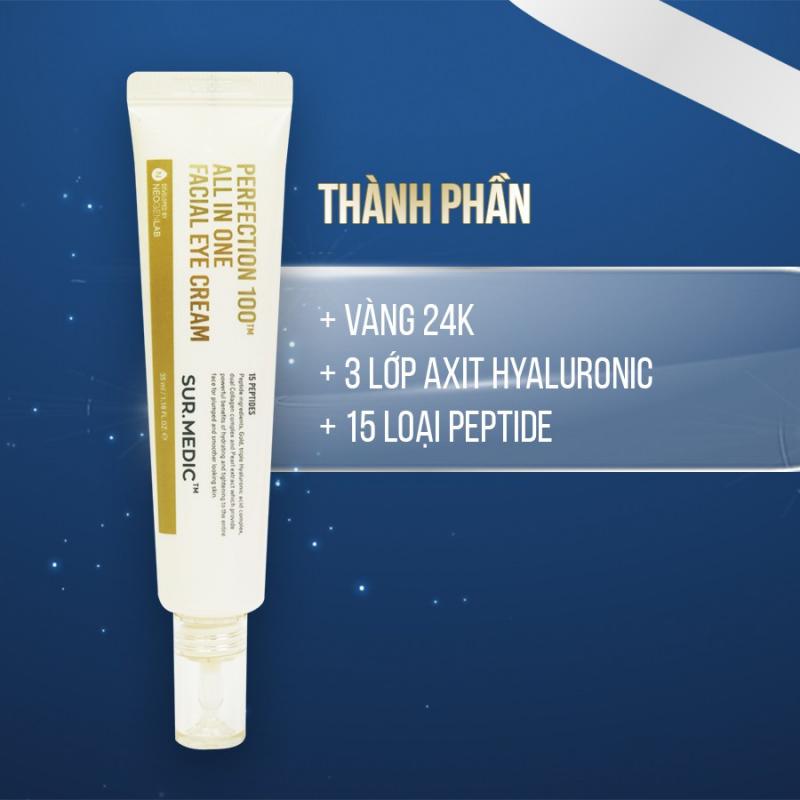 Kem giảm thâm mắt, ngăn ngừa lão hóa Sur.Medic+ Perfection 100tm All In One Facial Eye Cream 35ml