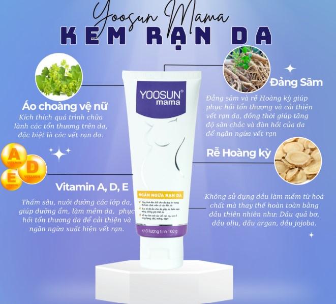 Kem Yoosun Mama - Giải pháp ngăn ngừa, phục hồi rạn da