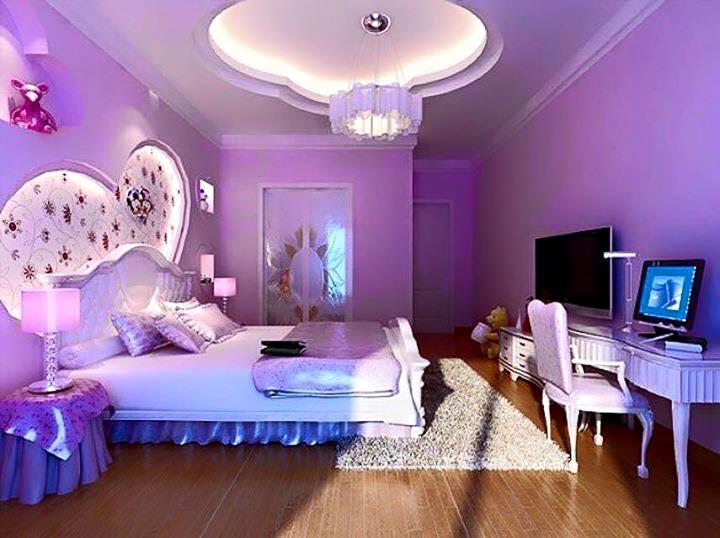 Nên gam màu tím cho phòng ngủ, tránh dùng màu hồng