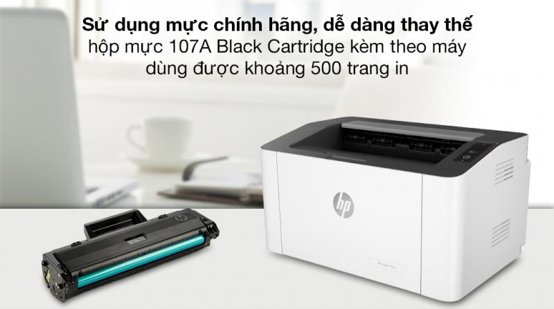 Máy in laser trắng đen HP 107a (4ZB77A)