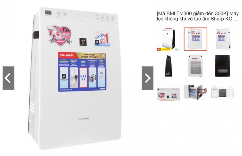 Máy lọc không khí và tạo ẩm Sharp KC-F30EV-W