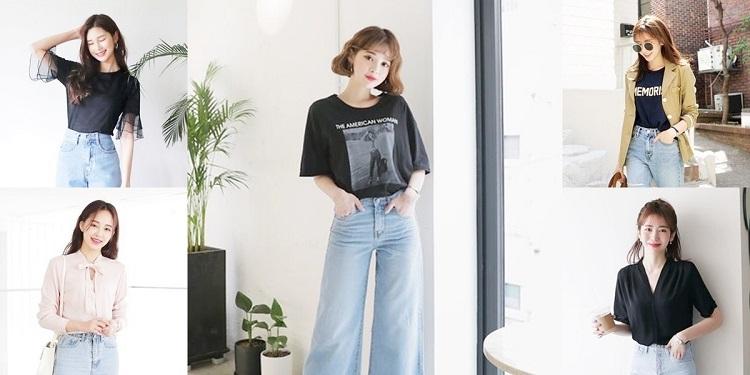 Mix đồ với jeans ống rộng