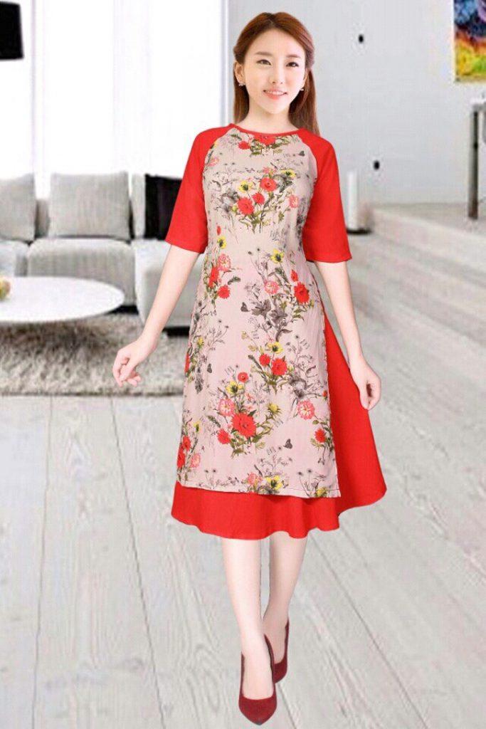 Mix quần giả váy với áo dài cách tân