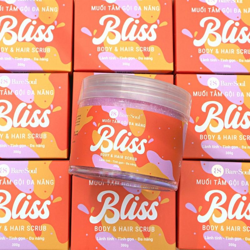 Muối tắm, gội tẩy tế bào chết ﻿BareSoul Bliss Body & Hair Scrub