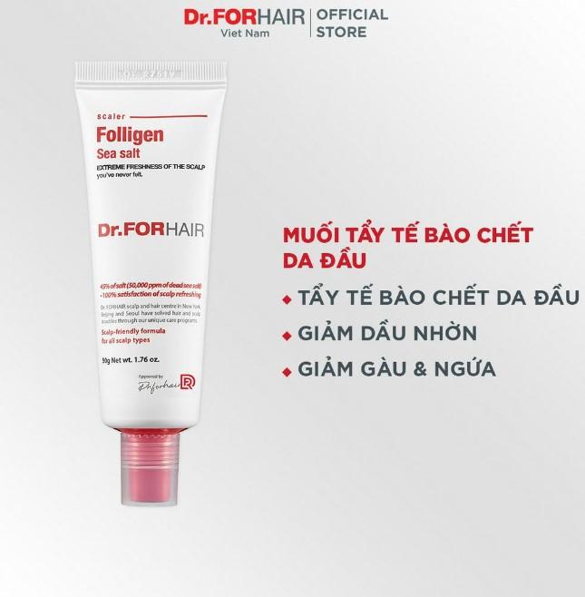 Muối tẩy tế bào chết da đầu, giúp giảm gàu, giảm rụng và hỗ trợ mọc tóc Dr.Forhair Sea Salt Scaler