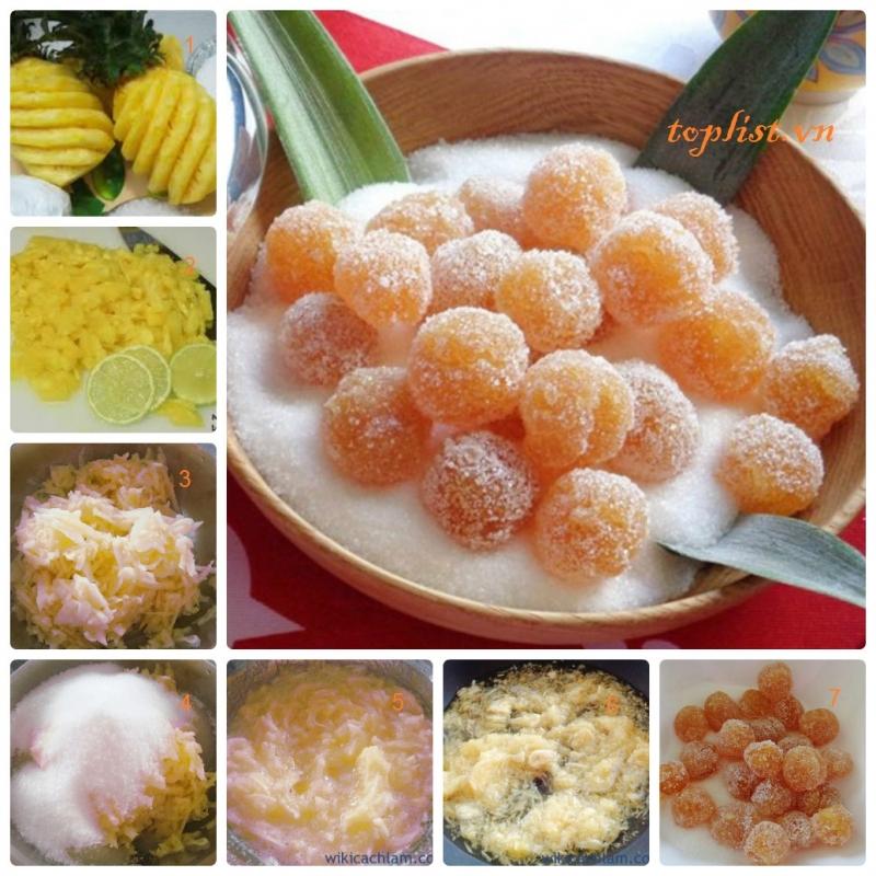 Cách làm món mứt dứa lạ mà ngon