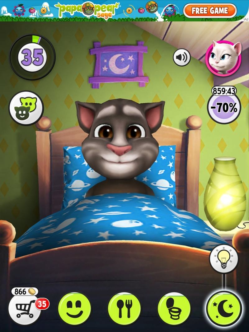 Cùng My Talking Tom chăm sóc chú mèo của bạn
