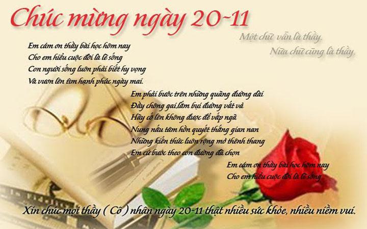 Lời chúc hay và ý nghĩa nhân ngày 20-11