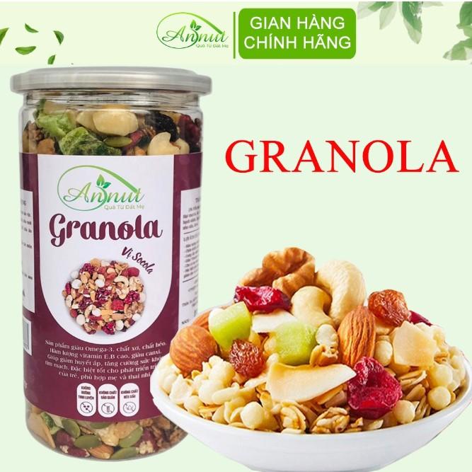 Ngũ cốc nguyên hạt, granola siêu hạt không đường Annut