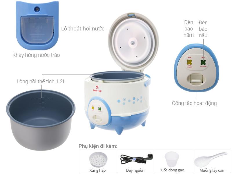 Nồi cơm điện Happycook 1.2 lít HC-120