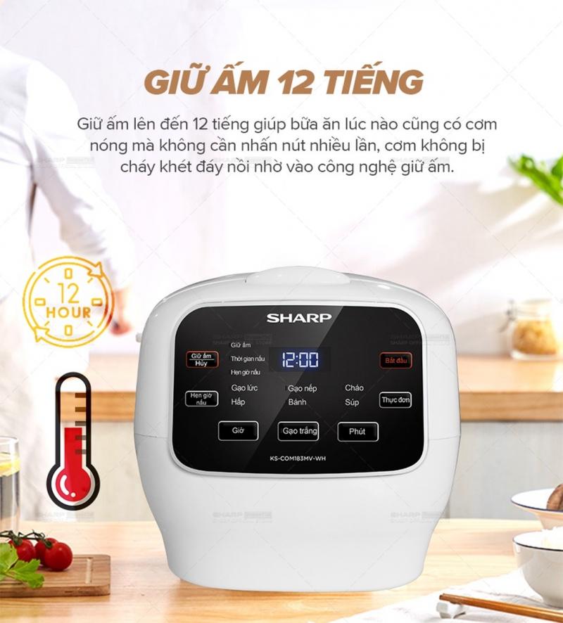 Nồi cơm điện Sharp KS-COM183MV-WH 1.8L