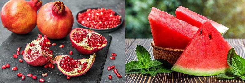 Nước ép lựu, dưa hấu