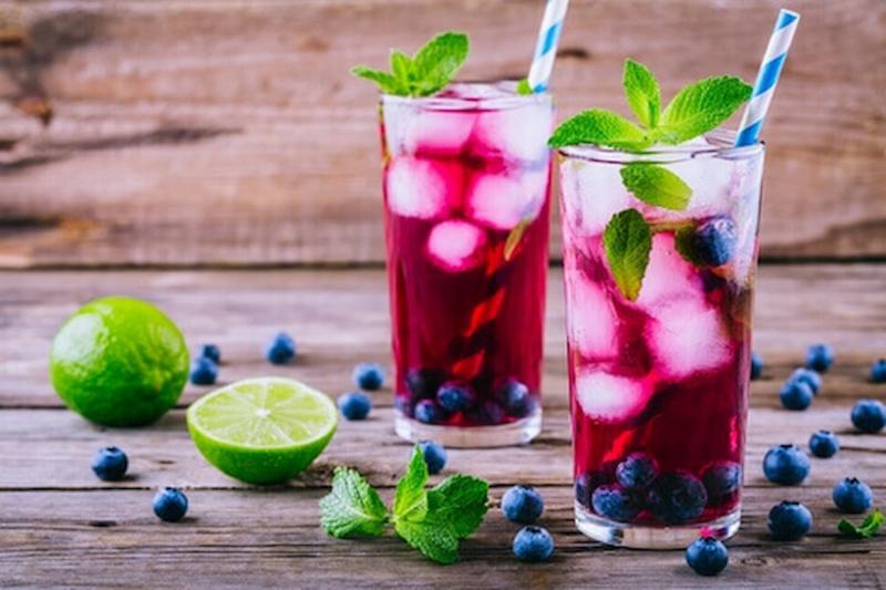 Nước ép việt quất, chanh vàng