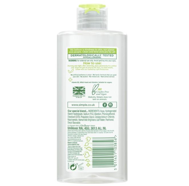 Nước hoa hồng cân bằng da dịu nhẹ Simple