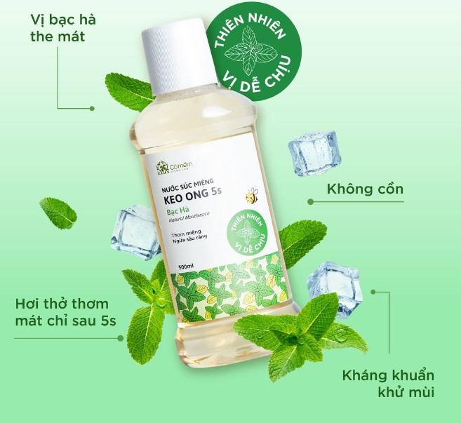 Nước súc miệng keo ong 5S Cỏ Mềm
