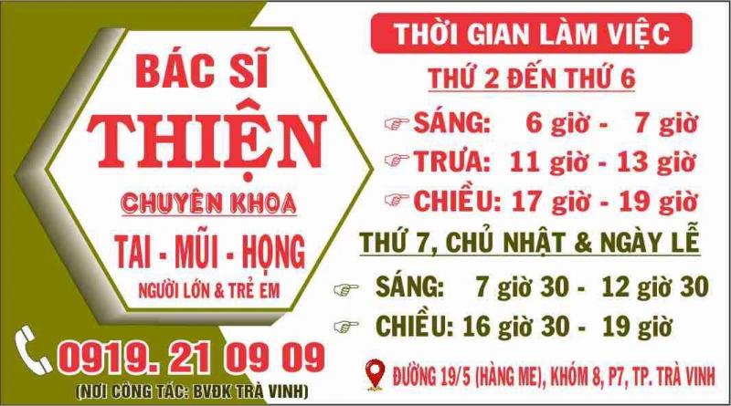 Phòng Khám Tai - Mũi - Họng: Bác Sĩ Thiện - Bác Sĩ Ngân