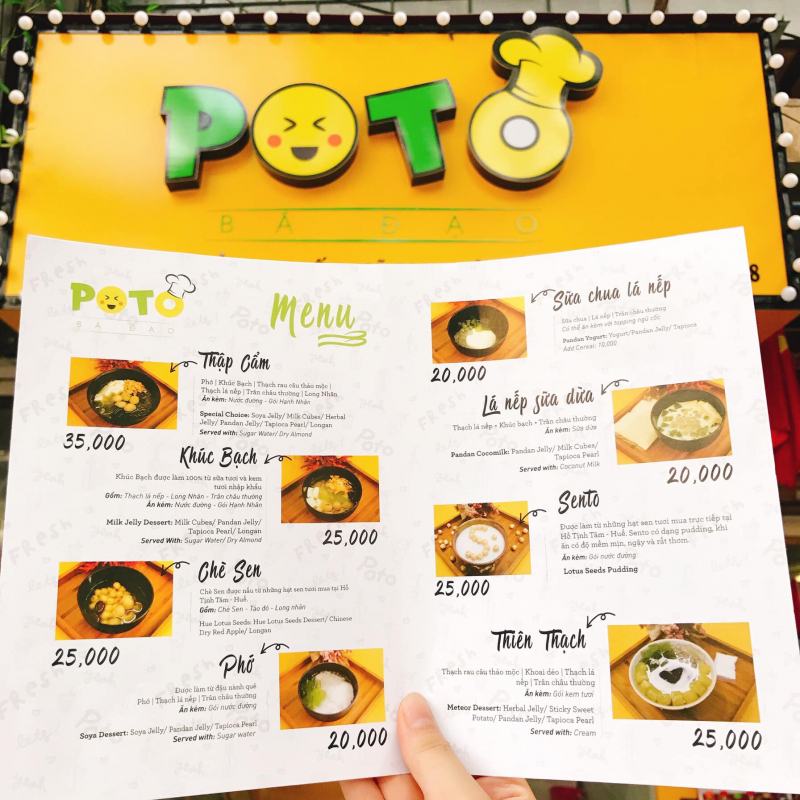 Menu chè
