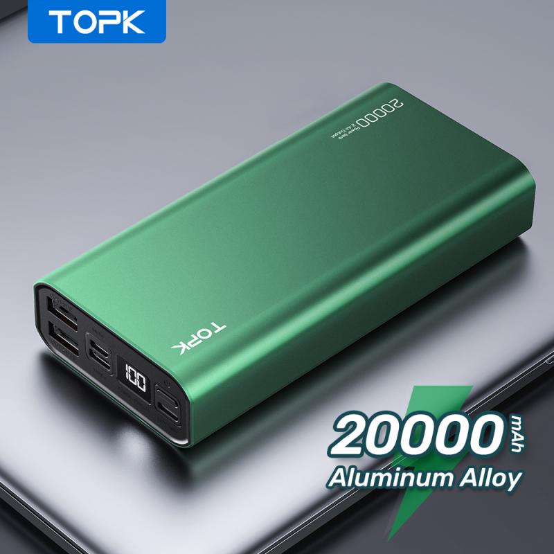 Sạc Dự Phòng Vỏ Kim Loại TOPK I2006 20000 MAh.