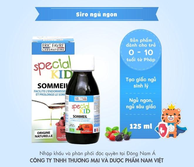 Siro Special Kid Sommeil Eric Favre Wellness hỗ trợ bé ngủ ngon giấc