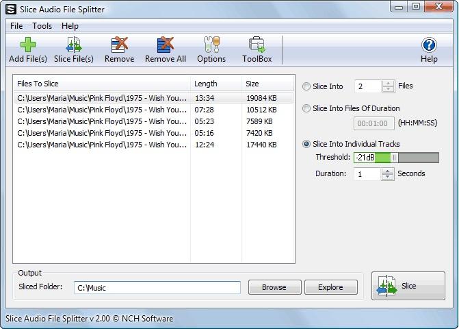 Slice Audio File Splitter