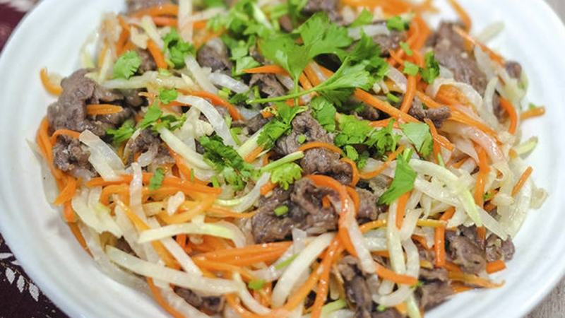 Su hào xào thịt bò