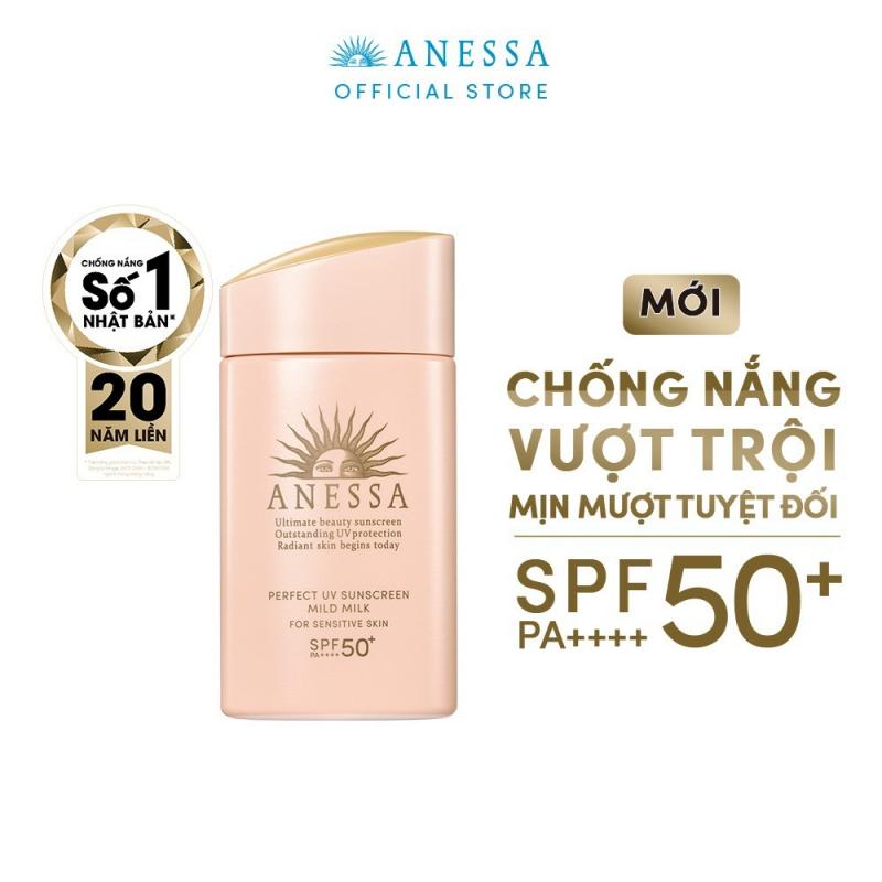 Sữa chống nắng dưỡng da dịu nhẹ cho da nhạy cảm & trẻ em Anessa Perfect UV Sunscreen Mild Milk 60ml