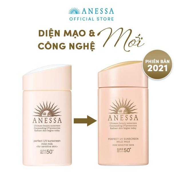 Sữa chống nắng dưỡng da dịu nhẹ cho da nhạy cảm & trẻ em Anessa Perfect UV Sunscreen Mild Milk 60ml