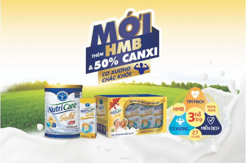 Nutricare Gold - Bổ sung thêm HMB & 50% Canxi giúp cơ xương chắc khỏe