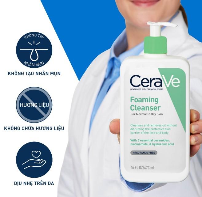 Sữa rửa mặt CeraVe Foaming Facial Cleanser