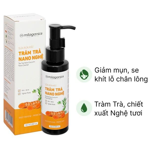 Sữa rửa mặt tràm trà nghệ Milaganics