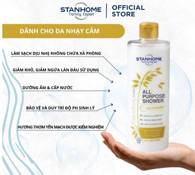 Sữa tắm không xà phòng hương yến mạch Stanhome Family Expert All Purpose Shower