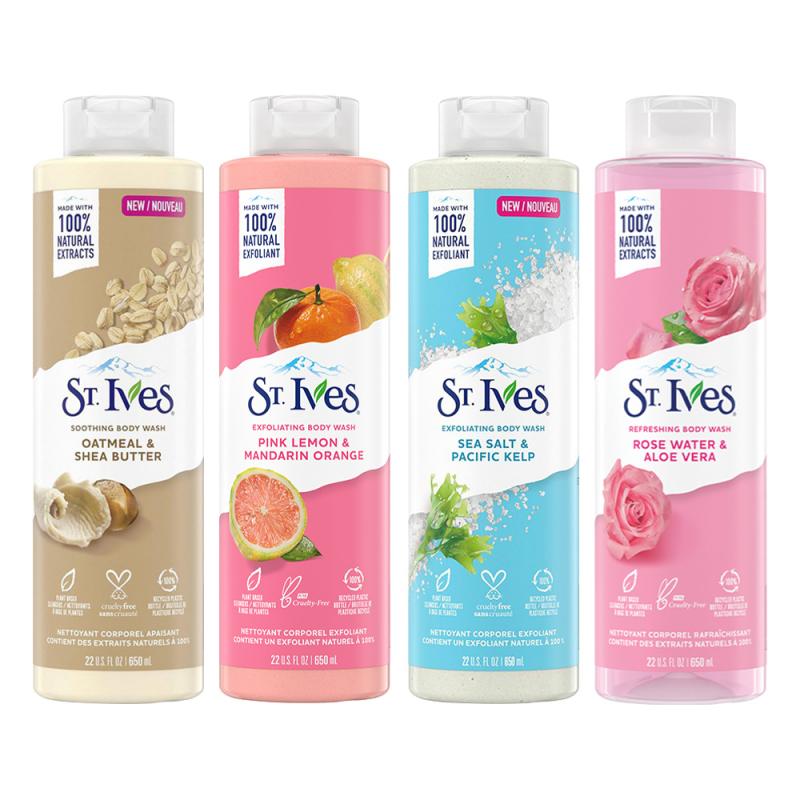 Sữa tắm St.Ives dưỡng ẩm, sáng mịn, tẩy da chết