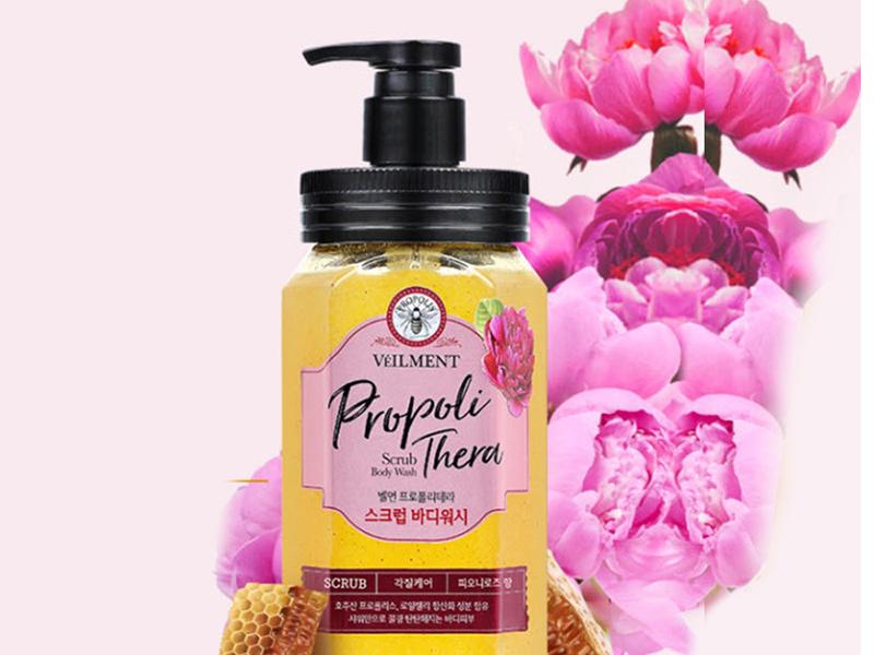 Sữa tắm tẩy chết On The Body Veilment Propolithera Scub Body Wash