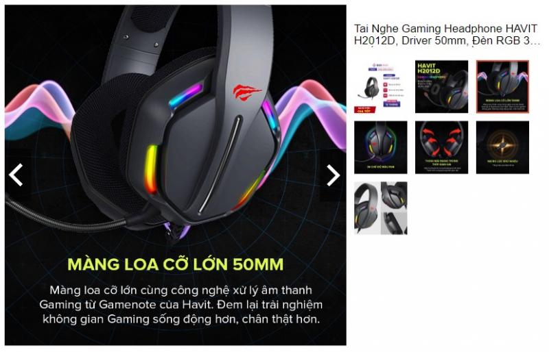 Tai nghe gaming headphone HAVIT H2012D