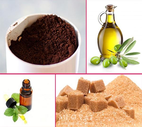 Tẩy da chết bằng mật ong, dầu ô liu, đường và tinh dầu bạc hà