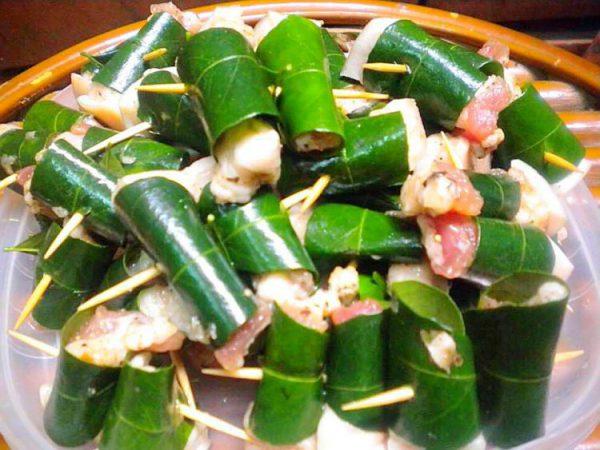 Thịt nướng lá bưởi