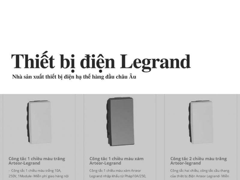 thiết bị điện dân dụng cao cấp LEGRAND