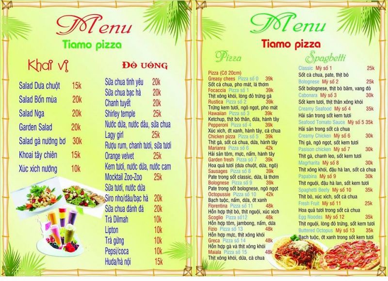 Thực đơn đa dạng, hấp dẫn
