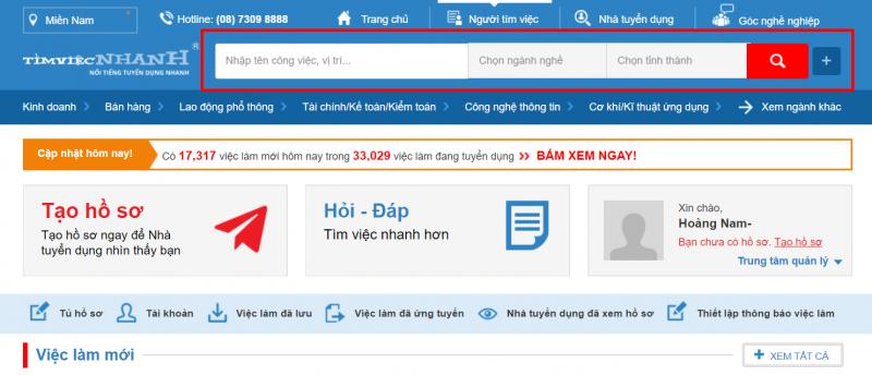 Tìm việc nhanh