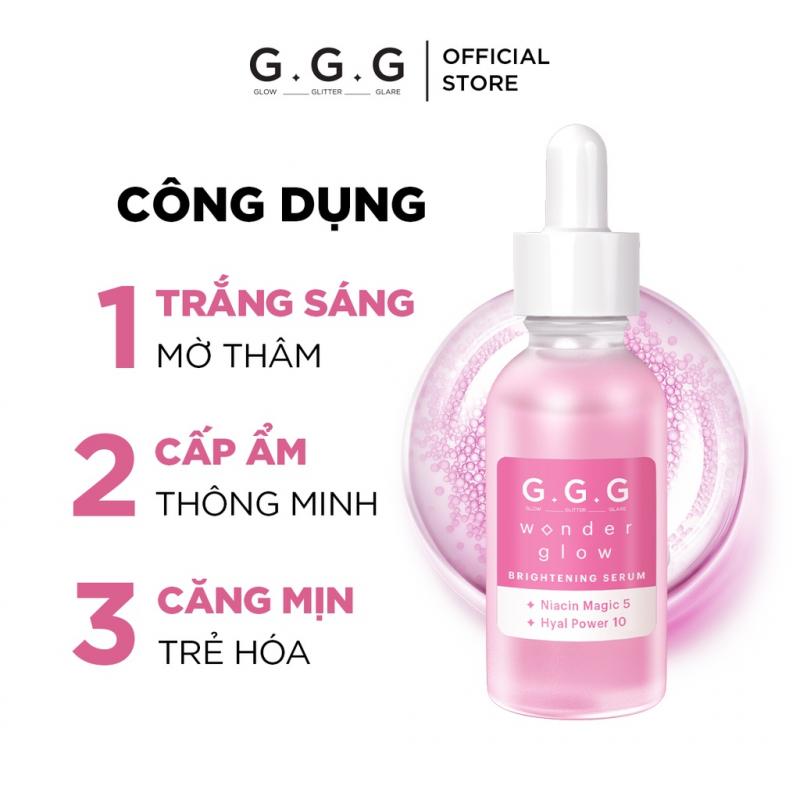 Tinh chất cấp ẩm, dưỡng sáng, căng bóng da, HA và Niacinamide GGG Wonder Glow Brightening Serum